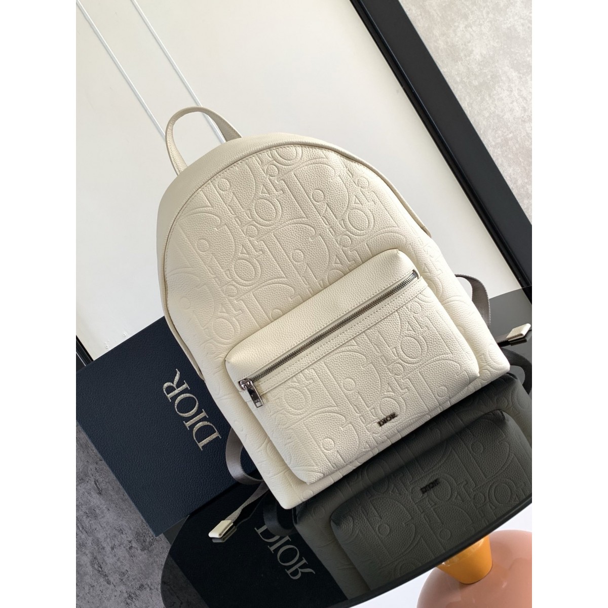 Dior Rider 2.0 Zipped Backpack in Beige Gravity Leather High Quality Replica